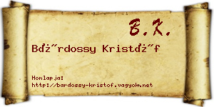 Bárdossy Kristóf névjegykártya