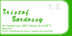 kristof bardossy business card